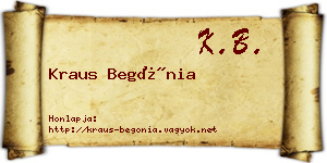 Kraus Begónia névjegykártya