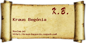 Kraus Begónia névjegykártya
